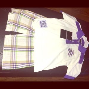 Akademics plaid toddler short set